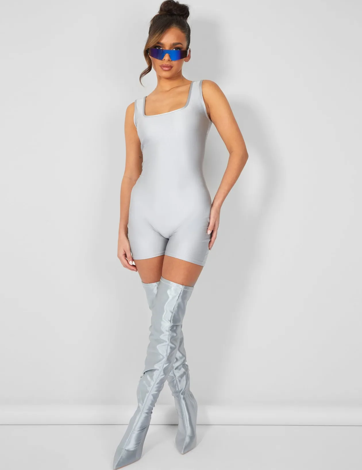 Public Desire Second Skin Square Neck Unitard | Women Jumpsuits & Playsuits