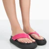 Public Desire Serena Pu Thong Strap Wedge Slider Sandals | Women Sandals