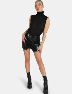 Public Desire Sheer Knit Roll Neck Top In | Women Knitwear