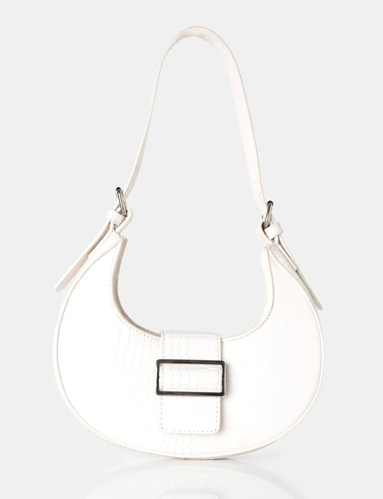 Public Desire Sicily Croc Pu Buckle Feature Hobo Shoulder Bag | Women Evening Bags