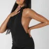 Public Desire Sleeveless Short Ribbed Backless Unitard | Women Jumpsuits & Playsuits