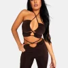 Public Desire Slinky Loop Ruching Crop Top | Women Tops