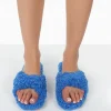 Public Desire Slumber Teddy Cross Over Strap Slippers | Women Slippers