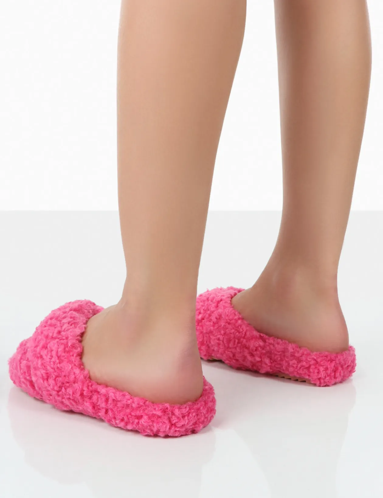 Public Desire Slumber Teddy Cross Over Strap Slippers | Women Slippers
