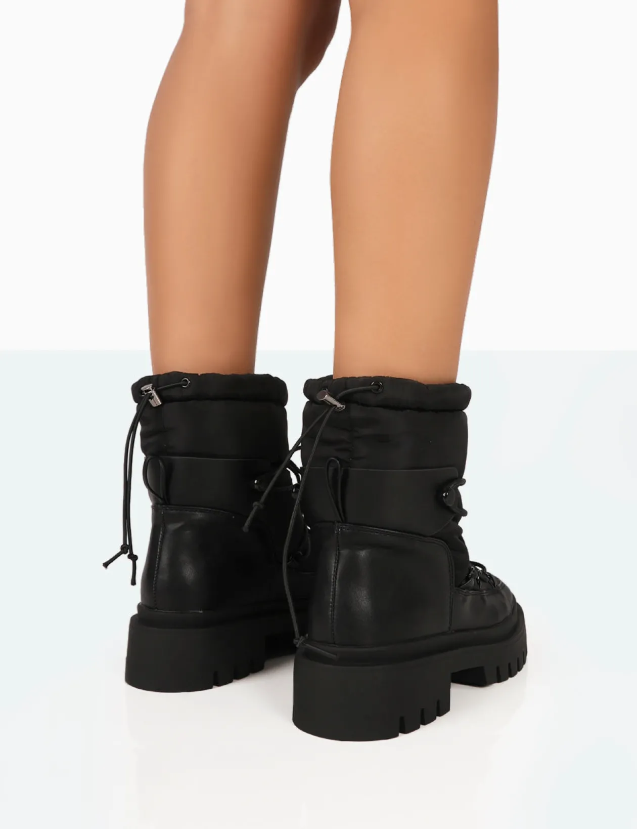 Public Desire Snowy Lace Up Chunky Sole Snow Ankle Boots | Women Chunky Boots