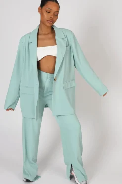 Public Desire Split Detail High Waisted Dad Trouser | Women Trousers