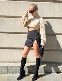 Public Desire Split Front Mini Skirt | Women Skirts