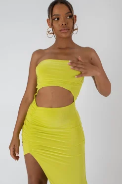 Public Desire Split Side Bandeau Slinky Maxi Dress | Women Dresses
