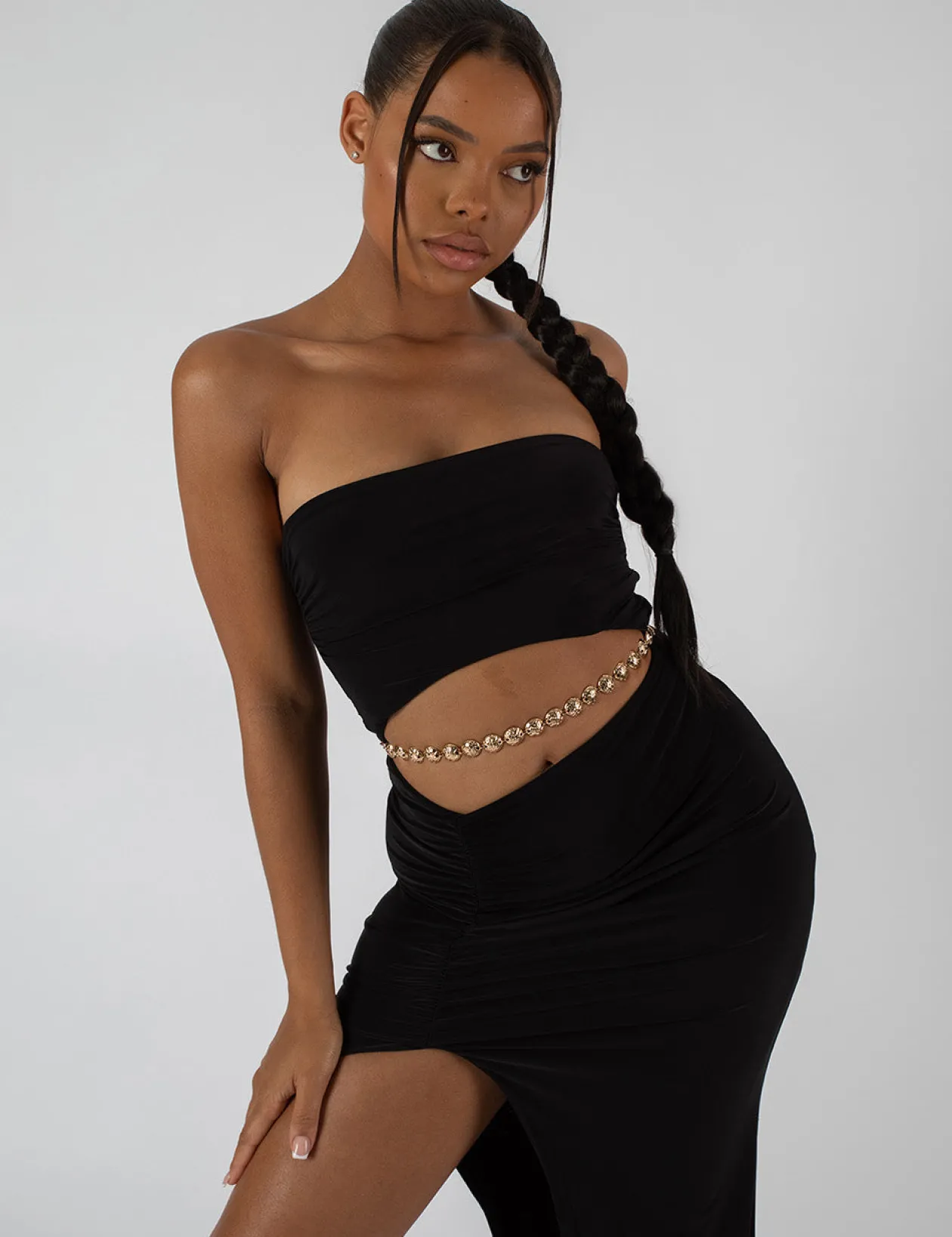Public Desire Split Side Bandeau Slinky Maxi Dress | Women Dresses