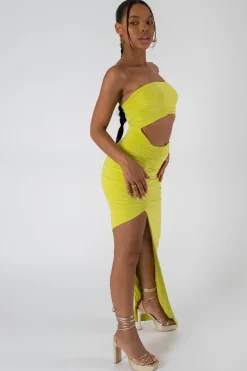 Public Desire Split Side Bandeau Slinky Maxi Dress | Women Dresses