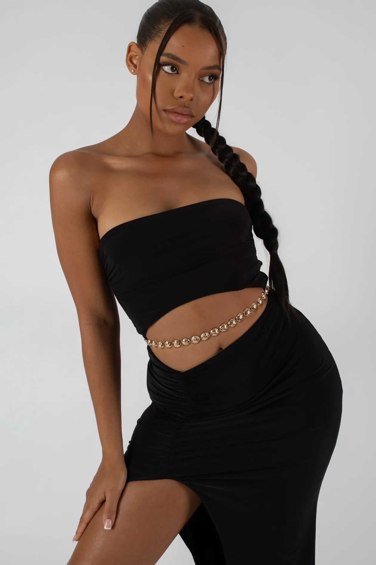Public Desire Split Side Bandeau Slinky Maxi Dress | Women Dresses