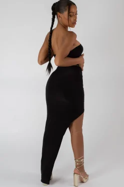 Public Desire Split Side Bandeau Slinky Maxi Dress | Women Dresses