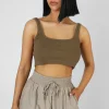 Public Desire Square Neck Ribbed Crop Top | Women Tops