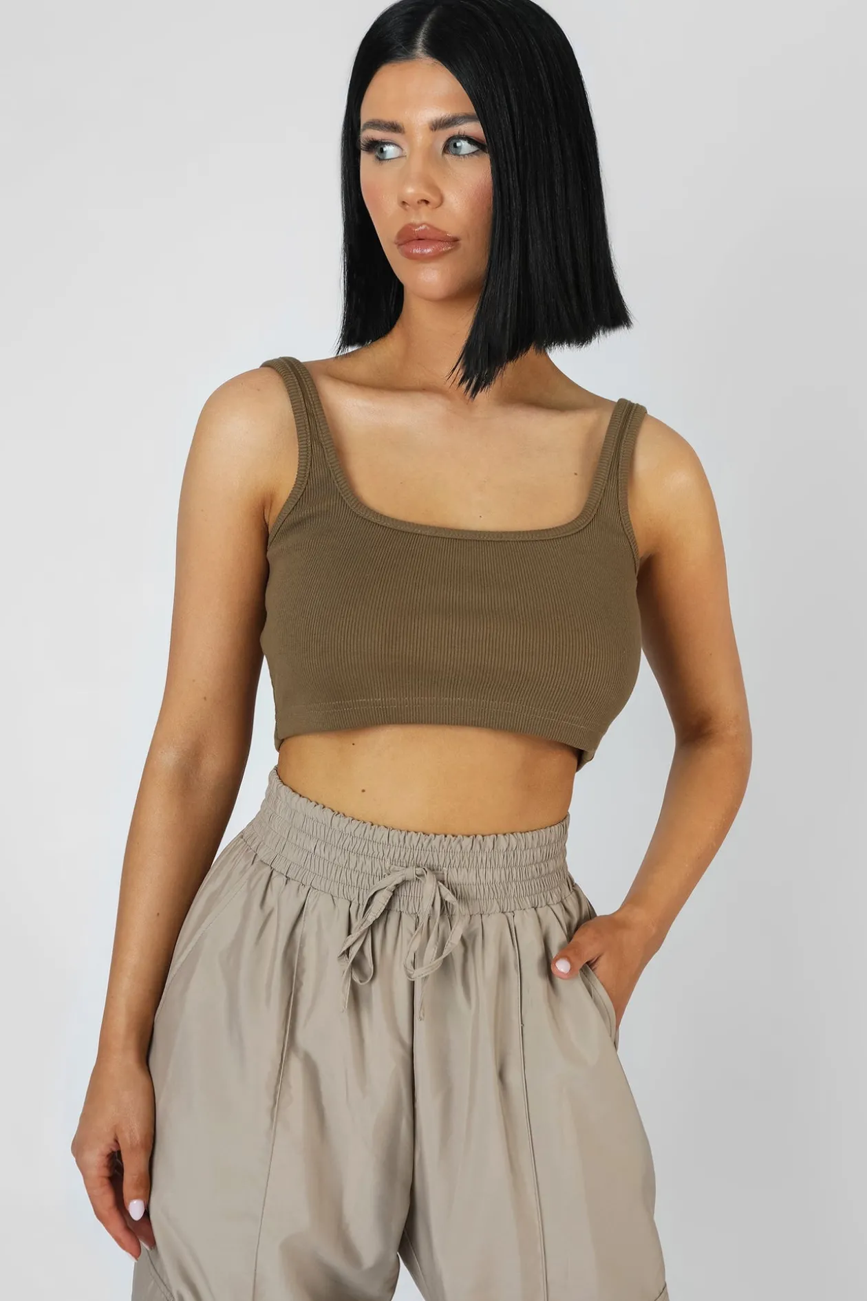 Public Desire Square Neck Ribbed Crop Top | Women Tops