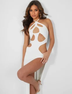 Public Desire Strappy Cut Away Extreme Split Midaxi Dress | Women Dresses