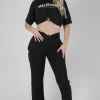 Public Desire Strappy Waist Straight Leg Joggers | Women Trousers