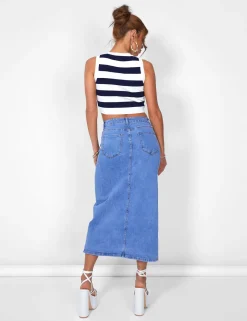 Public Desire Stripe Knitted Crop Racer Top | Women Tops