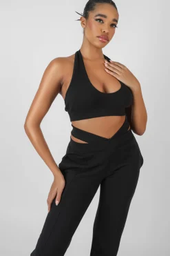 Public Desire Super Cropped Halter Neck Ribbed Crop Top | Women Tops