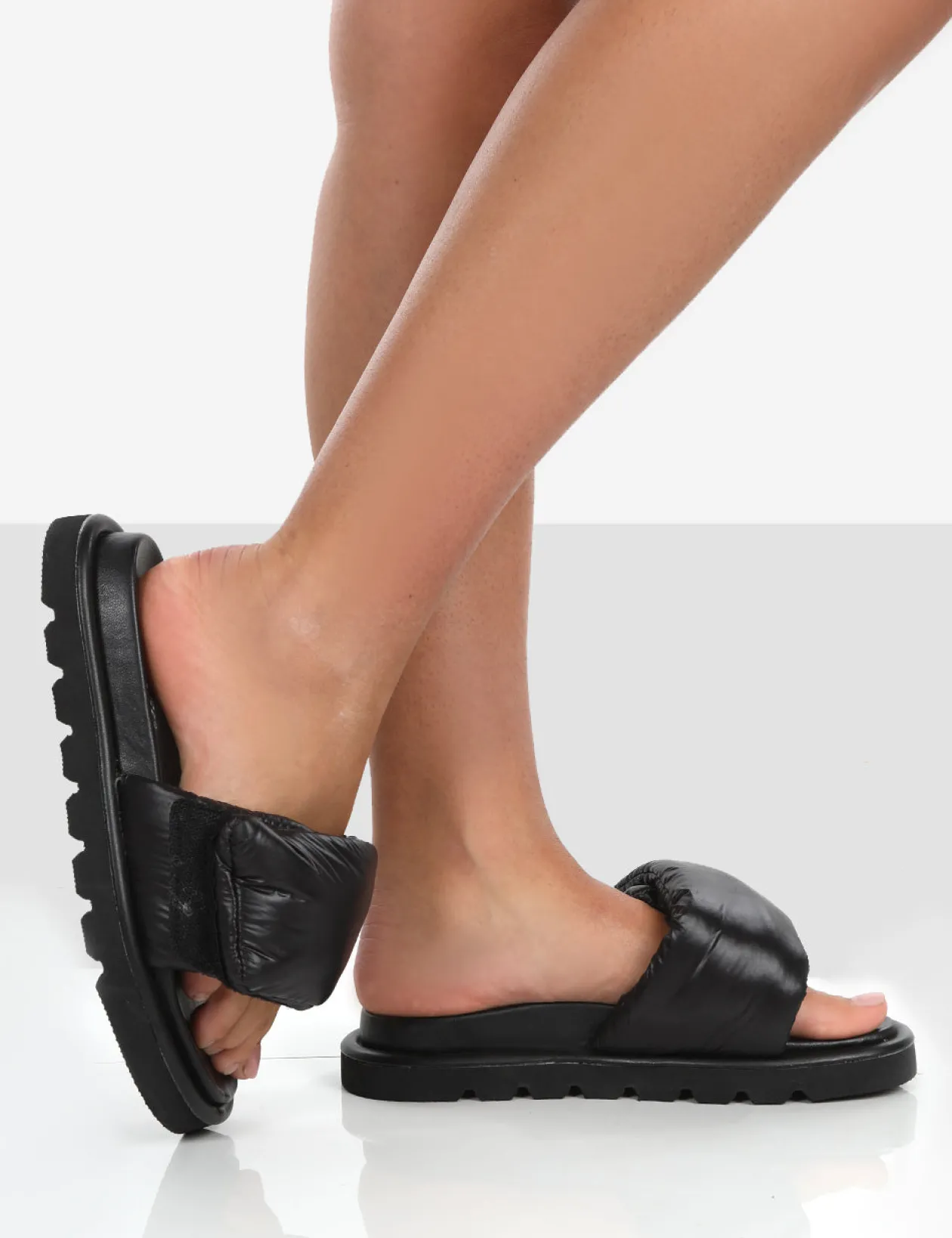 Public Desire Sweeter Nylon Padded Slide Sandals | Women Chunky Sandals