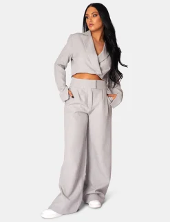 Public Desire Tailored Premium Boxy Cropped Blazer | Women Outerwear & Jackets