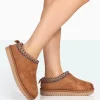 Public Desire Tamsin Faux Suede Embroidered Slipper Boots | Women Ultra Mini Boots