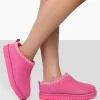 Public Desire Tamsin Faux Suede Embroidered Slipper Boots | Women Ultra Mini Boots