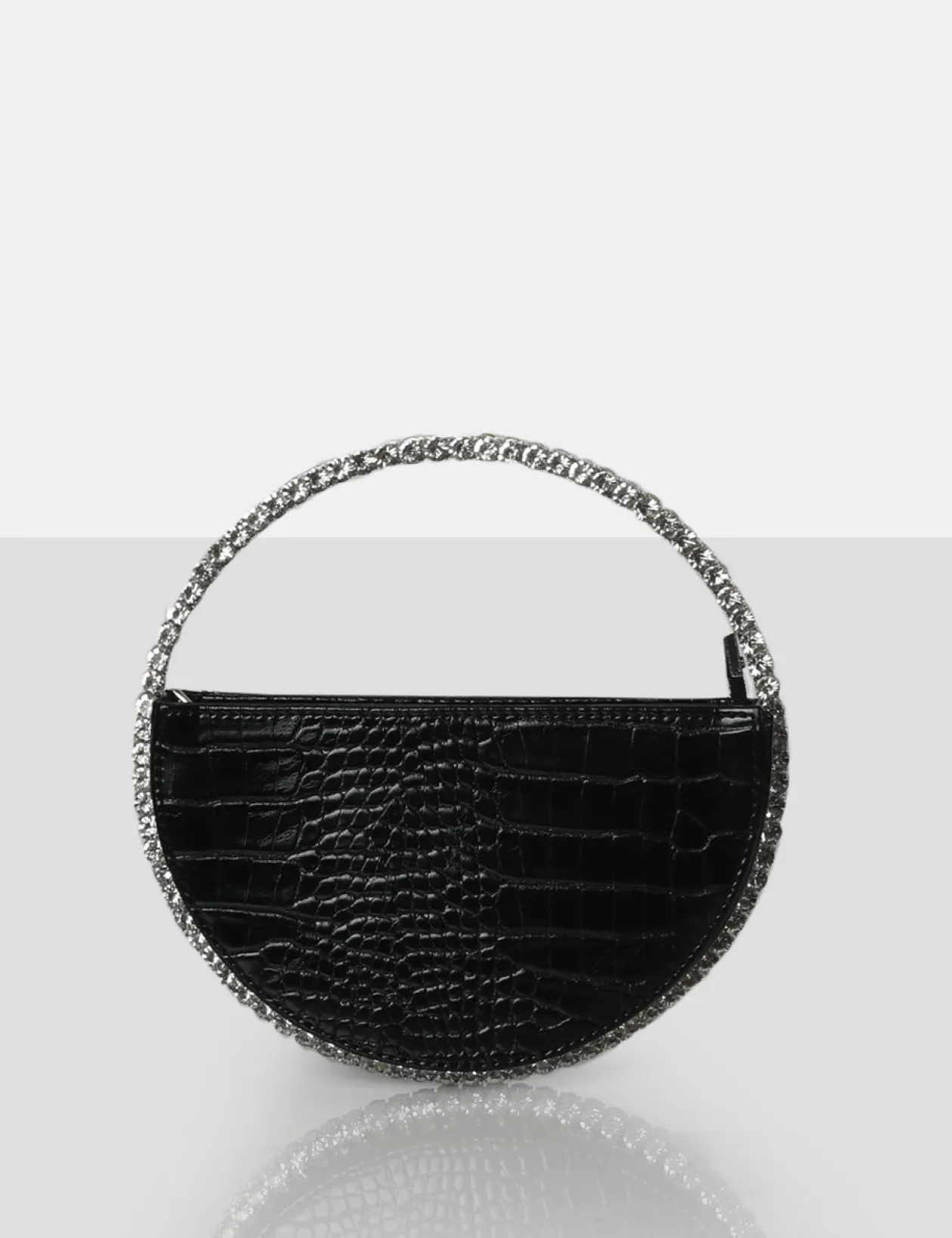 Public Desire The Alessia Croc Circle Diamante Mini Handbag | Women Mini Bags