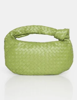 Public Desire The Blame Metallic Woven Pu Knot Detail Mini Grab Bag | Women Mini Bags
