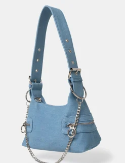 Public Desire The Chain Denim Shoulder Mini Bag | Women Evening Bags