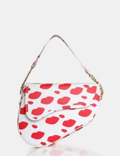 Public Desire The Fox Lip Print Saddle Shoulder Bag | Women Mini Bags