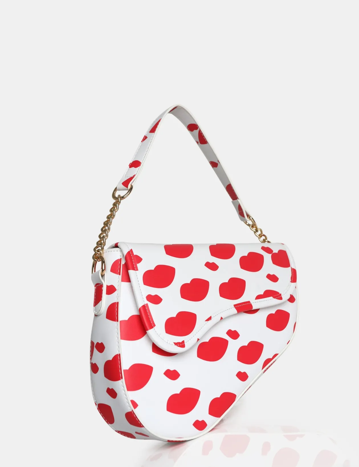 Public Desire The Fox Lip Print Saddle Shoulder Bag | Women Mini Bags