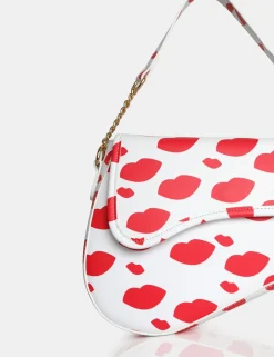 Public Desire The Fox Lip Print Saddle Shoulder Bag | Women Mini Bags