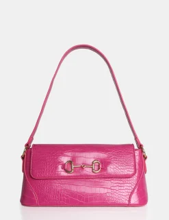Public Desire The Issy Croc Pu Buckle Shoulder Bag | Women Evening Bags