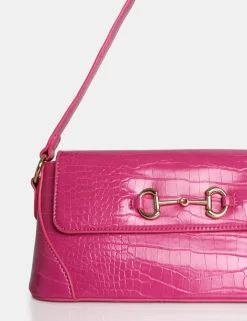 Public Desire The Issy Croc Pu Buckle Shoulder Bag | Women Evening Bags