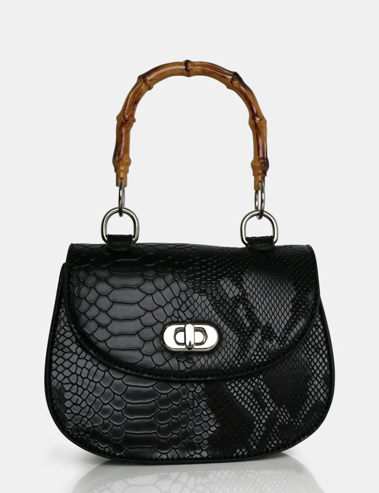 Public Desire The Kalena Croc Bamboo Handle Mini Bag | Women Mini Bags