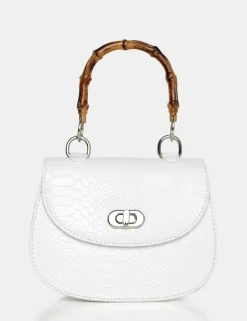 Public Desire The Kalena Croc Bamboo Handle Mini Bag | Women Mini Bags