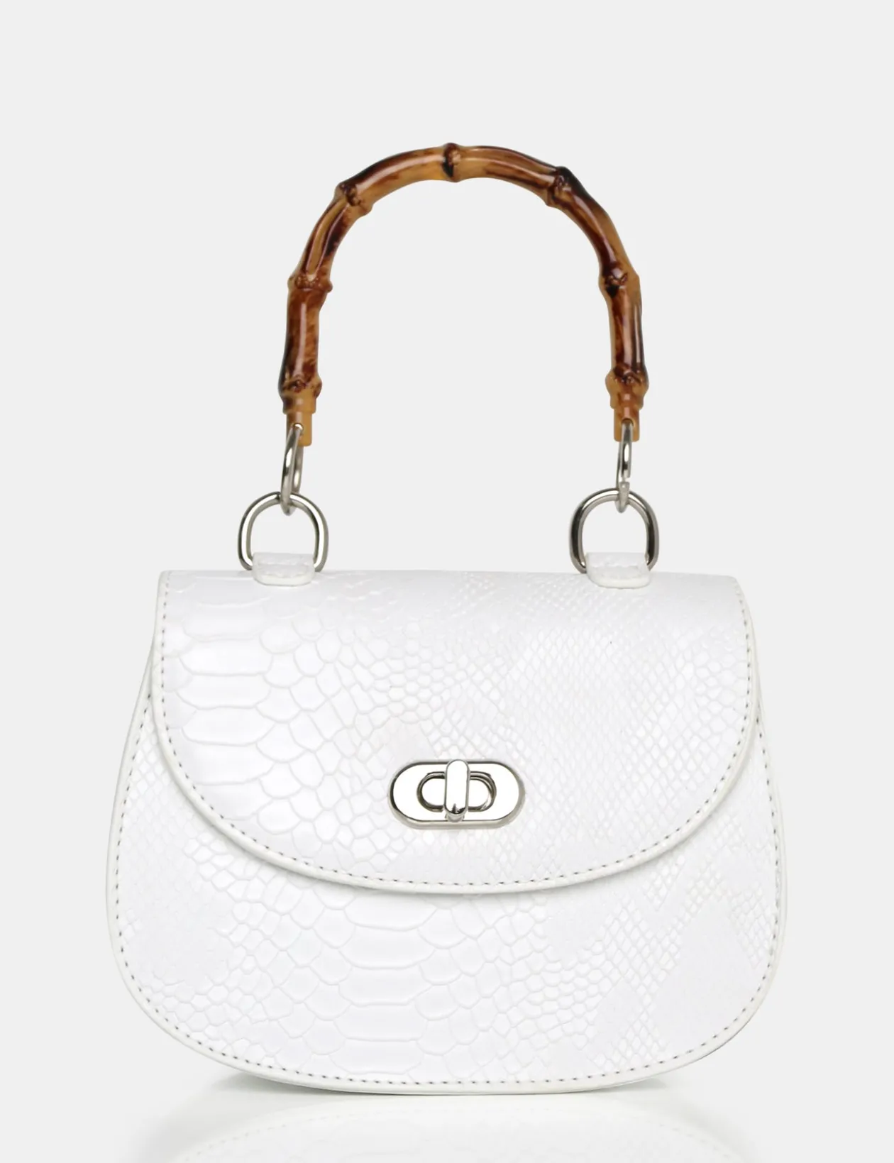 Public Desire The Kalena Croc Bamboo Handle Mini Bag | Women Mini Bags