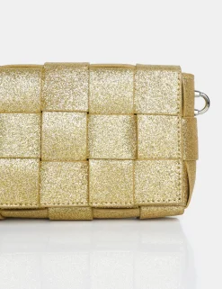 Public Desire The Mayan Glitter Weave Gold Chain Detail Shoulder Bag | Women Mini Bags