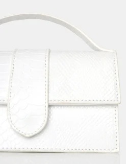 Public Desire The Mika White Matte Croc Bag | Women Mini Bags