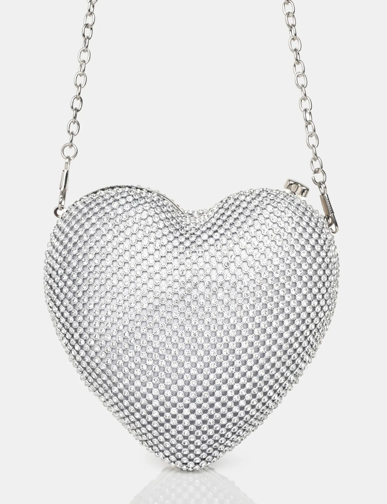 Public Desire The Ophelia Silver Diamante Clutch Bag | Women Mini Bags