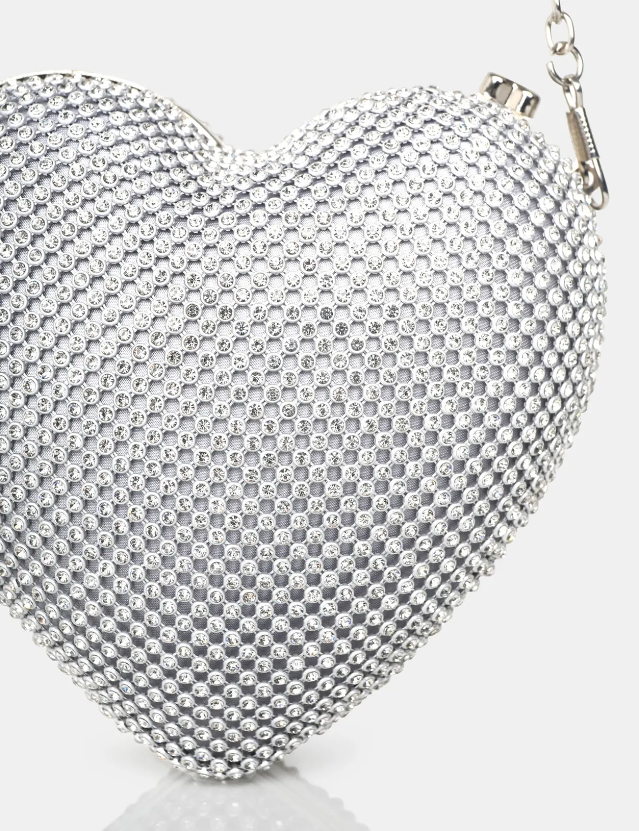 Public Desire The Ophelia Silver Diamante Clutch Bag | Women Mini Bags