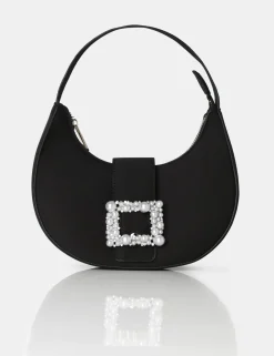 Public Desire The Pearl Satin Pearled Buckle Mini Bag | Women Mini Bags
