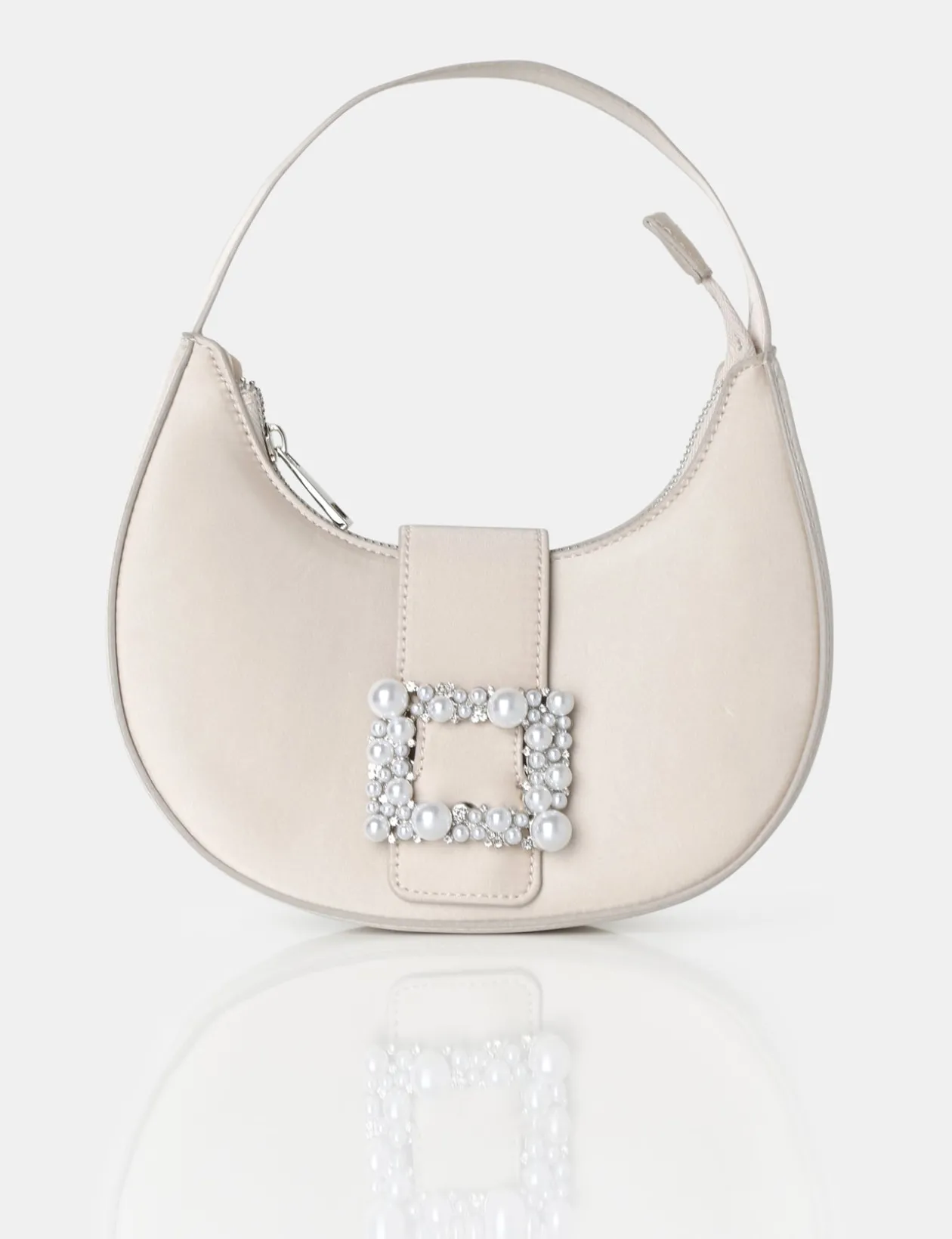 Public Desire The Pearl Satin Pearled Buckle Mini Bag | Women Mini Bags