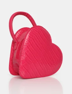 Public Desire The Roux Bright Croc Heart Grab Bag | Women Mini Bags