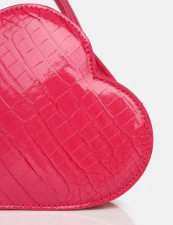 Public Desire The Roux Bright Croc Heart Grab Bag | Women Mini Bags