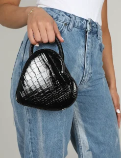 Public Desire The Roux Croc Heart Grab Bag | Women Mini Bags