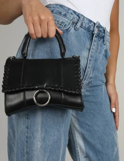 Public Desire The Roxi Black Plaited Edge Mini Handbag | Women Mini Bags