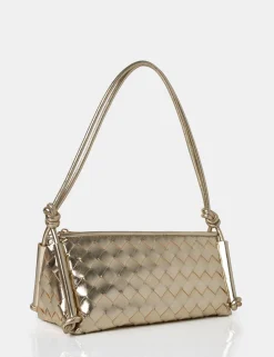 Public Desire The Tate Woven Oblong Knotted Handle Shoulder Bag | Women Evening Bags
