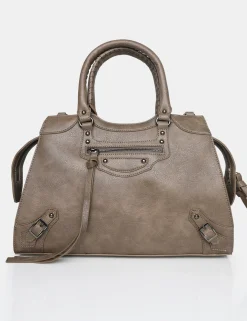 Public Desire The Willa Metallic Zip Detail Tote Bag | Women Tote Bags