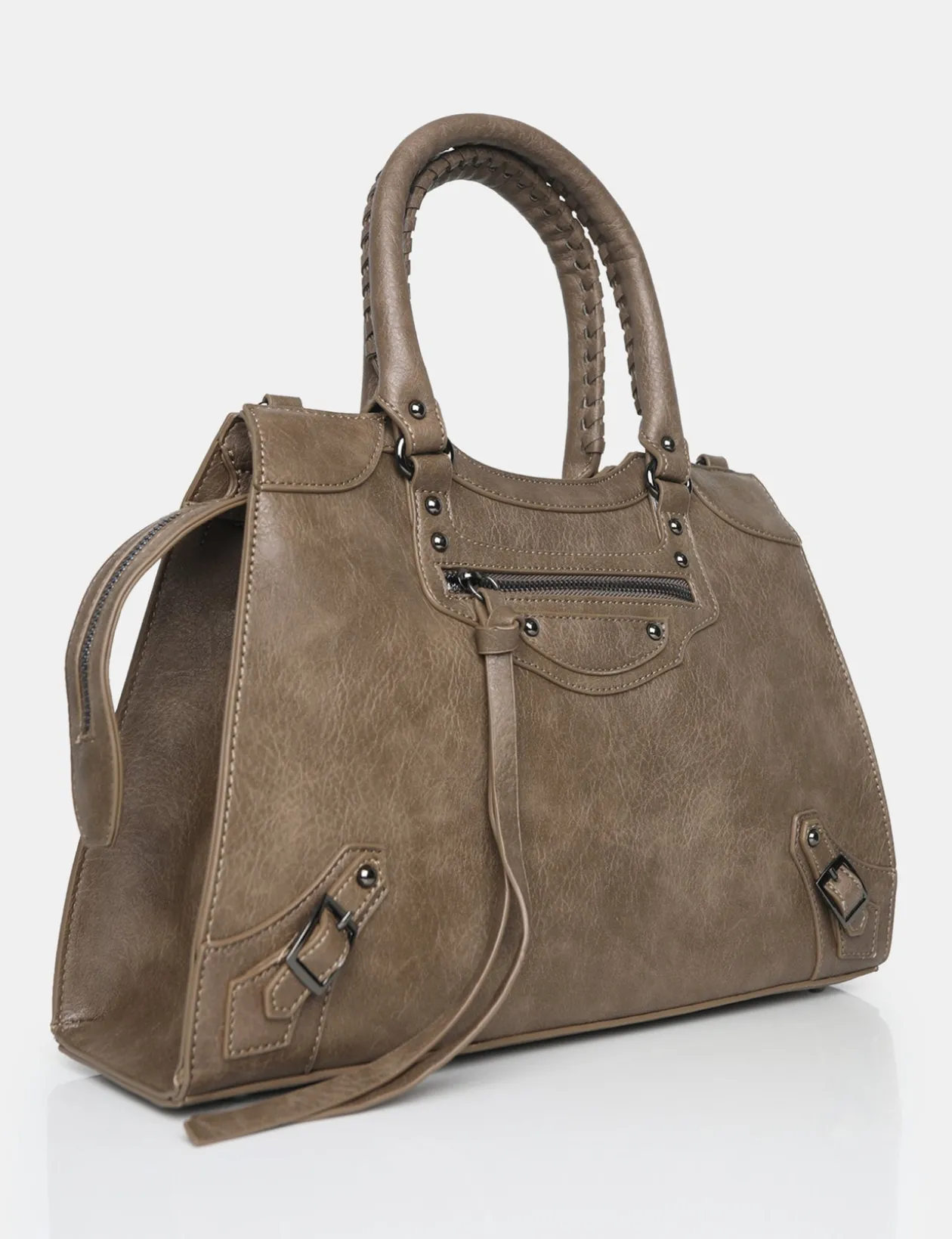 Public Desire The Willa Metallic Zip Detail Tote Bag | Women Tote Bags